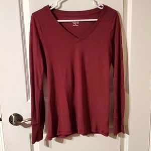Mossimo, long sleeve, v-neck, red, s